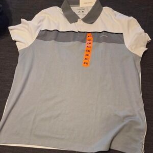 Calvin Klein Polo Shirt Mens XXL White Grey NWT Colorblock Performance